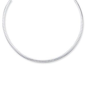 3mm Sterling Silver Domed Hollow Cubetto Chain Necklace, 16 Inch